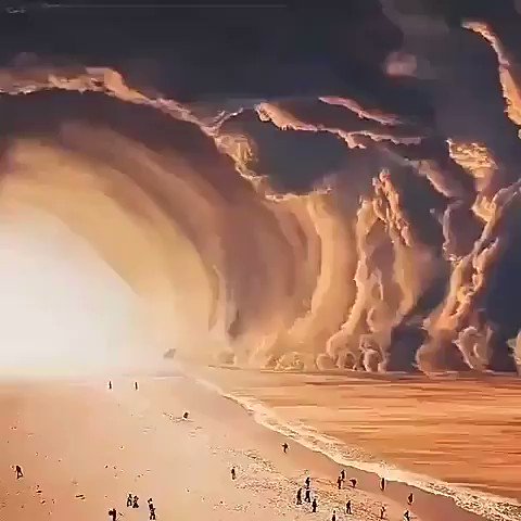 海滩上的沙尘暴,太可怕了!