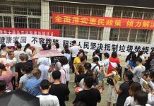 武汉阳逻万人走上街头抗议当地政府乱建垃圾焚烧场