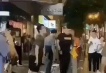 东北黑社会在香港街头威胁市民