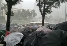 暴风雨没有阻止港人追求自由的脚步