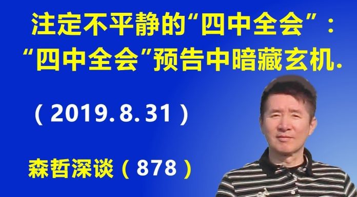 江森哲:注定不平静的“四中全会”:“四中全会”的预告中暗藏玄机;最新香港形势分析.