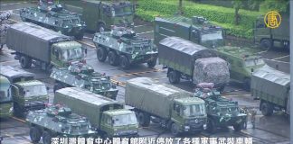 香港問題中共軍事蠢蠢欲動?记者近距離拍摄深圳的武裝车辆和軍事訓練