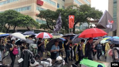 为民主自由而抗争,“929撑港·反极权” 台港大游行在雨中进行