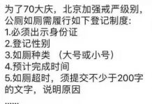 中国特色138:北京国庆维稳又出新招,上公侧必须凭身份证实名登记