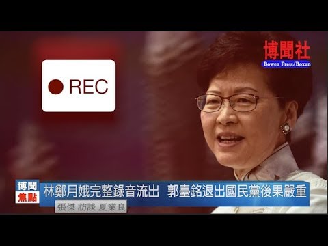夏业良:林郑月娥完整录音流出 郭台铭退出国民党后果严重