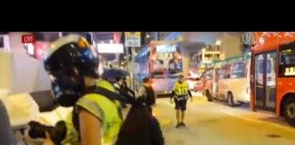 9.4反送中抗争继续旺角警署防暴警持雷呜枪戒备