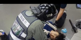 【9.7大埔警方疯狂打人】9月7日,香港防暴警察在大埔站对毫无反抗的青年人疯狂殴打