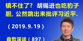江森哲:习近平镇不住了? 胡锡进也吃豹子胆,公然跳出来批评习近平