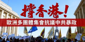 東方之光:撑香港!欧洲多团体集会抗议中共暴政