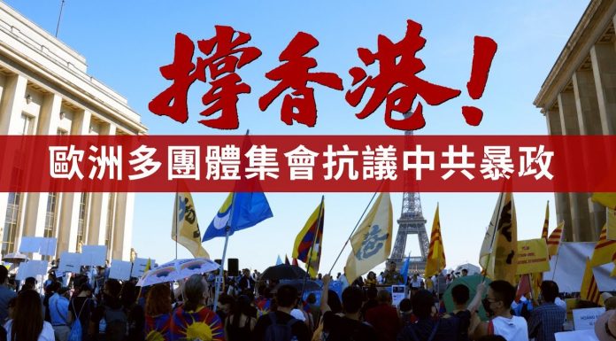 東方之光:撑香港!欧洲多团体集会抗议中共暴政
