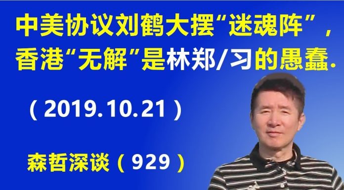 江森哲:中美贸易协议刘鹤大摆“迷魂阵”,香港局势“无解”皆因林郑月娥和习近平的双重愚蠢.