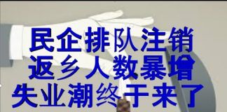 财经冷眼:民企排队注销,返乡人数暴增,失业潮终于来了!