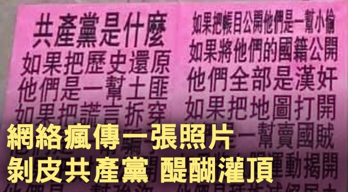 一張描述共產黨的圖片被網絡瘋傳。十三行詩詞講清中國共產黨