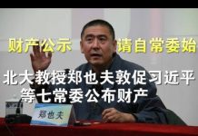 郭宝胜:北大教授郑也夫敦促习近平等七常委立即公布财产