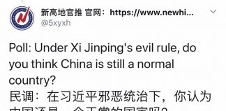 民调:89%的网友认为,在习近平邪恶统治下中国已不是一个正常的国家
