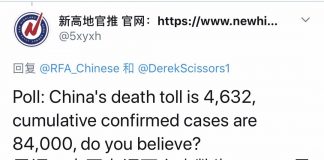 民调:中国上调死亡人数为4632,累计确诊病例为8.4万人,但80.2%的网友还是不相信数字的真实性