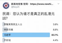 民调:83.1%的网友认为,习近平才是乱港的真正元凶