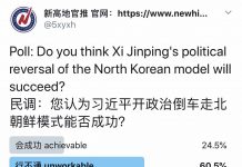 民调:60.5%的网友认为,习近平开政治倒车走北朝鲜模式行不通