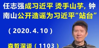 江森哲:任志强变成习近平的“烫手山芋”,钟南山公开造谣为习近平“站台”.