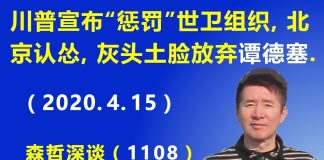 江森哲:川普宣布“惩罚”世卫组织,北京马上服软认怂,灰头土脸放弃谭德塞.