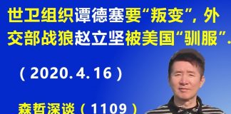江森哲:世卫组织总干事 谭德塞要投靠美国“叛变“? 外交部战狼 赵立坚被美国“驯服”.
