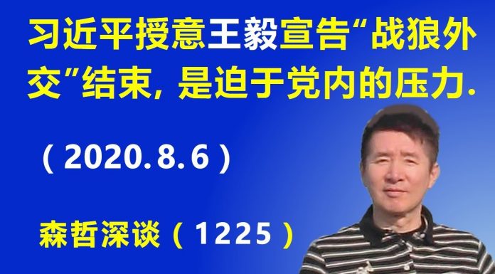 江森哲:习近平授意王毅宣告北京“战狼外交”结束,是迫于党内的压力不得已